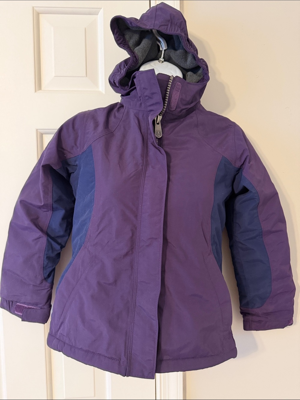 Lands End Kids Squall Purple and Navy Winter Jacket with Hood